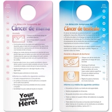 a group of shower card - early detection for breast / testicular cancer (spanish)