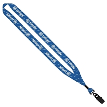 a group of 3/4 dye - sublimated lanyard with metal crimp and metal bulldog clip w / swivel