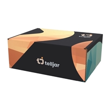 a white 8x3x6 full color mailer box