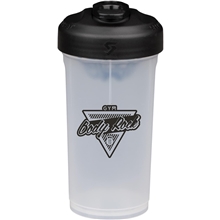 aerial view a black sports shaker 24 oz with problend(tm) mixer, image 1 of 11