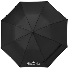 aerial view a black 40 value folding umbrella, image 1 of 6