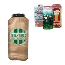 aerial view a group of full color 16 oz tall boy scuba can cooler, image 1 of 2