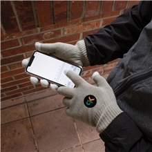 a group of knit touch screen gloves