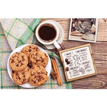 aerial view a group of single square stone coaster, image 1 of 5