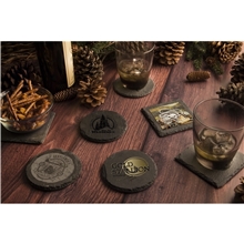 aerial view a group of square slate coaster, image 1 of 2