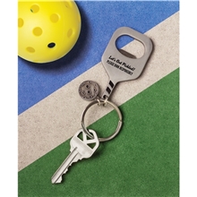 a group of pickleball bottle opener keytag