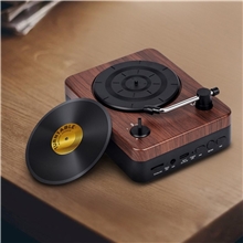 a group of turntable wireless speaker with custom record envelope