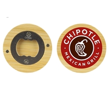 a group of magnetic bamboo bottle opener