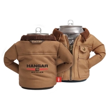 aerial view a brown the detroit can cooler, by puffin drinkware, image 1 of 6