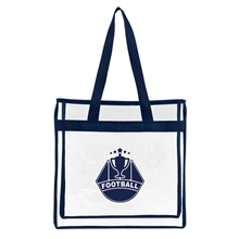 aerial view a navy pvc game day all access stadium tote - 12 x 12, image 1 of 3