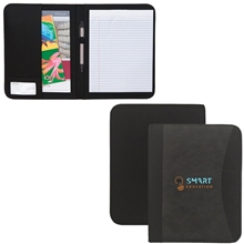 aerial view a black non woven padfolio, image 1 of 2