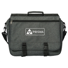 aerial view a heathered grey savannah classic business brief expandable gusset, image 1 of 2