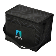 aerial view a black tonal non woven lunch bag, image 1 of 2