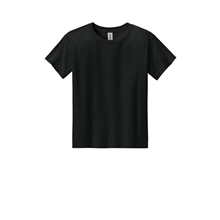 aerial view a black gildan(r) youth light cotton tee, image 1 of 5