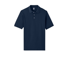 aerial view a j. navy jerzees(r) unisex premium ring spun cotton pique sport shirt, image 1 of 5