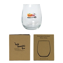 aerial view a group of rowbeck 550 ml. (18 fl. oz) stemless wine glass, image 1 of 3