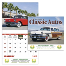 aerial view a group of classic autos - stapled calendar, image 1 of 24