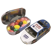 a as shown race car tin - jelly beans