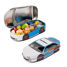 a group of race car tin - jelly belly(r)
