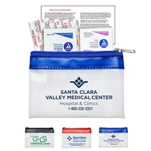 a group of safety - on - the - go 7 piece first aid kit in colorful zipper vinyl pouch