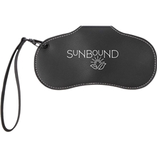 aerial view a black recycled sunglasses carrying case, image 1 of 13