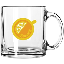 aerial view a clear libbey 13 oz glass coffee mug, image 1 of 5