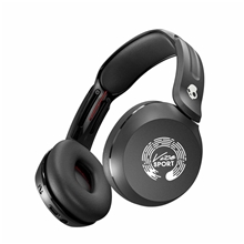 aerial view a black skullcandy icon 180 bluetooth headphones, image 1 of 4