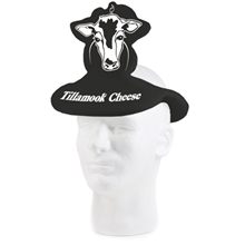 a group of foam cow popup visor