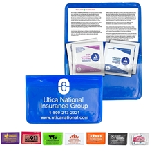 a group of crescent first aid antiseptic disinfectant wipes pack in translucent vinyl pouch