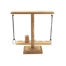 aerial view a natural hoopsy tabletop ring toss game, image 1 of 2