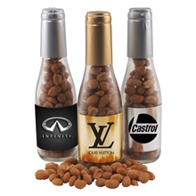 a group of champagne bottle - honey roasted peanuts