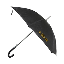 aerial view a black executive umbrella 46 arc with hook handle, image 1 of 2