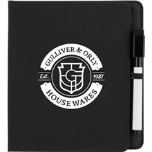 aerial view a black white board sticky note pad set, image 1 of 8