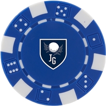 aerial view a royal poker chip golf ball marker, image 1 of 7