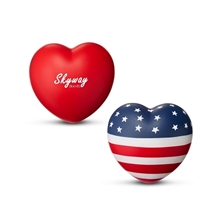 a group of patriotic heart shape stress ball