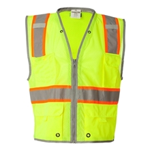 aerial view a lime kishigo - premium brilliant series(r) heavy - duty class 2 vest - colors, image 1 of 4