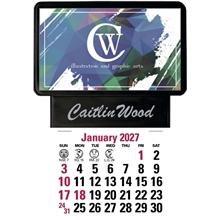 aerial view a group of triumph(r) calendars press - n - stick business card holder with imprint and calendar pad, image 1 of 2