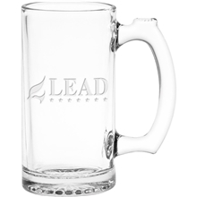 aerial view a clear 12 oz thumbprint mug - deep etched, image 1 of 2