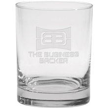 aerial view a clear moderne glass deep etched 14 oz executive old fashioned glass, image 1 of 2