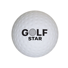 aerial view a white golf ball shape stress reliever, image 1 of 2