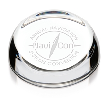 aerial view a clear clear slant - top paperweight, image 1 of 4