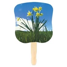 a group of stock design hand fan - daffodils, full color digital