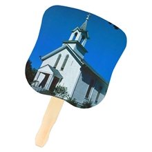 a group of stock design hand fan - white church, full color digital