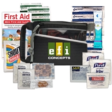 a group of red - eye trade show kit