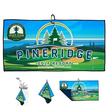 a group of full color center hook recycled golf towel