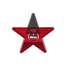 aerial view a translucent red recycled ps star shape magnetic memo clip, image 1 of 4