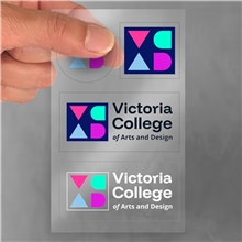 a group of customcut clear 3 x 5 full color removeable kiss - cut sticker sheet 6 mil