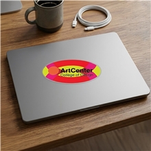 a group of 4 x 2 oval full color removable 6 mil kiss - cut stickers