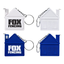 a group of house shaped tape measure key chain
