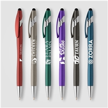 aerial view a group of la jolla recycled plastic metallic stylus pen, image 1 of 2